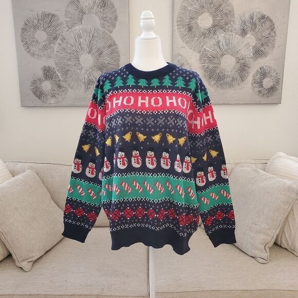 🎄 H&M 🎄 NEW! Festive Jacquard Knit Pullover Sweater - [Size XL] - Picture 2 of 11